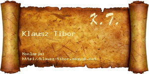 Klausz Tibor névjegykártya